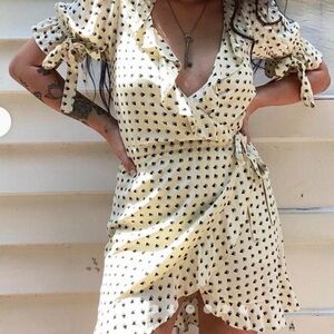 For Love And Lemons Cream Heart Print dress